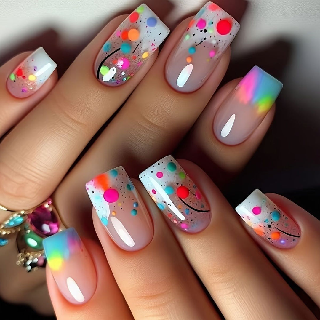 Floral Art Acrylic Nail Set Bowlift