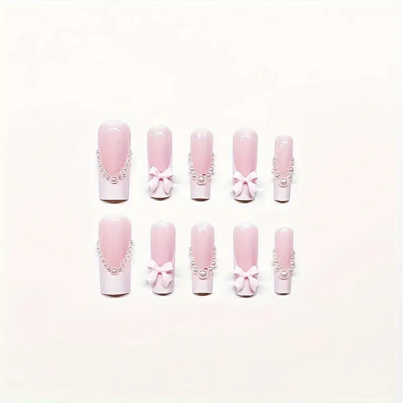 Bow-Embellished Press-On Nail Set Bowlift