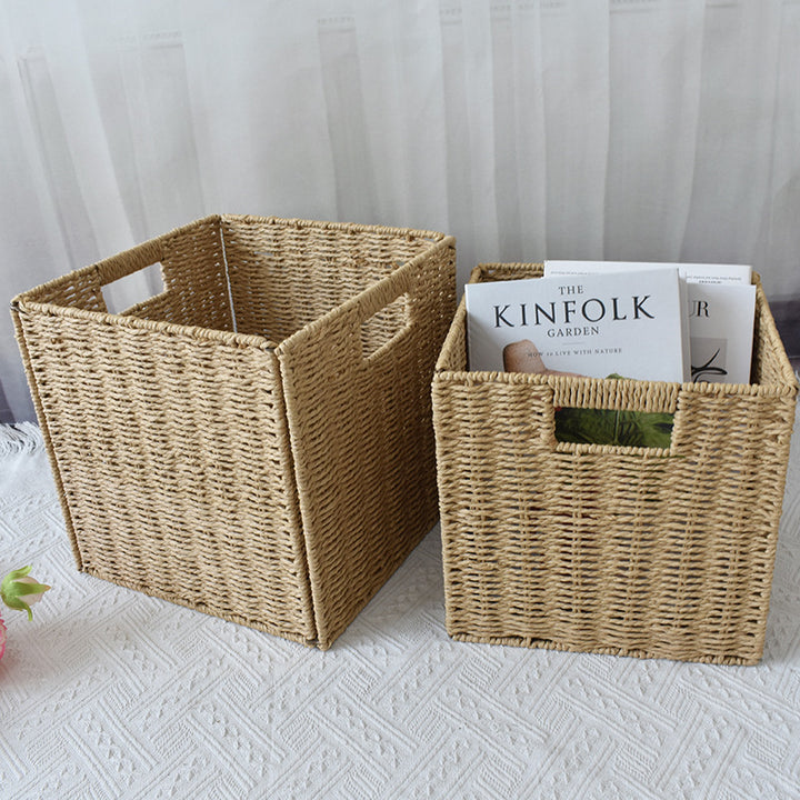 Rustic Woven Storage Bin Bowlift