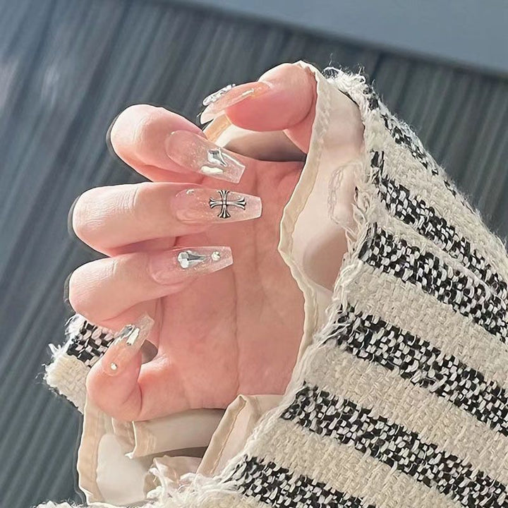 Decorative Gemstone Press-On Nail Set Bowlift
