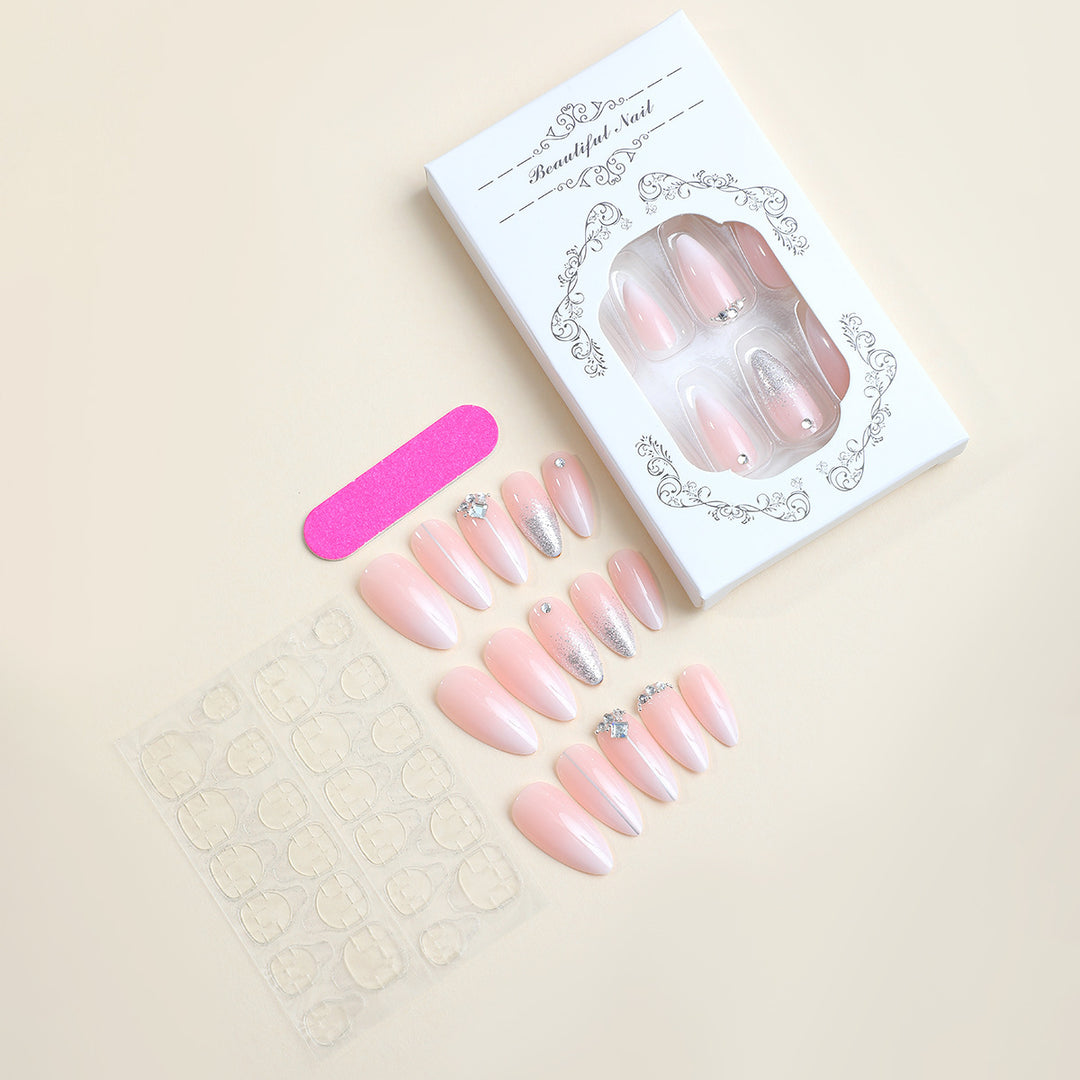 Artificial nail set with elegant glitter accents Bowlift