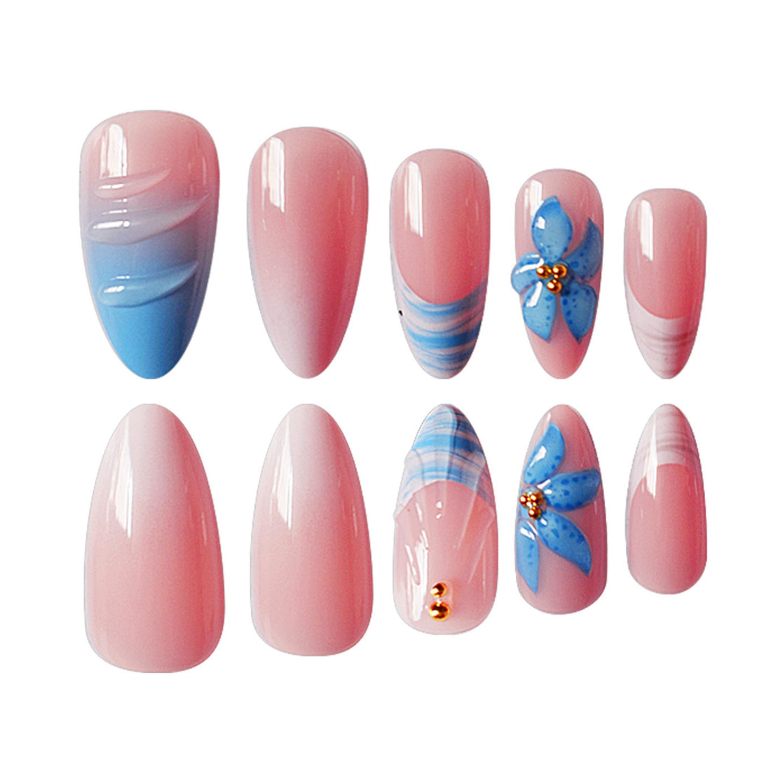 Artistic Shell Design Press-On Nails Bowlift
