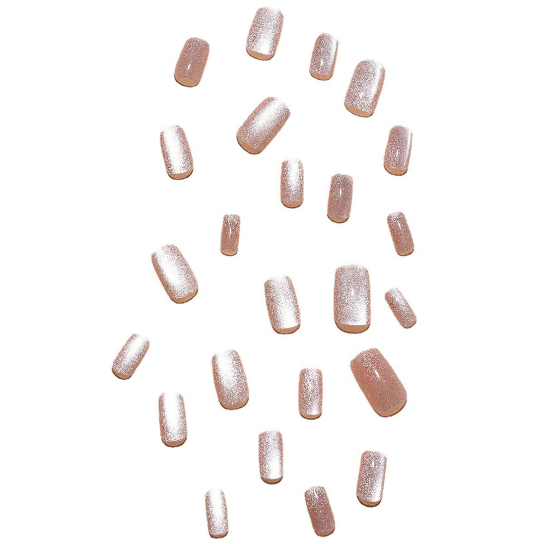 Glamorous artificial nail set with glitter and ombre effect Bowlift