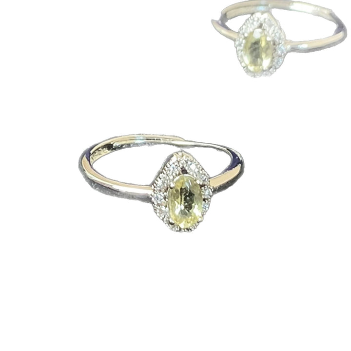 Oval Halo Gemstone Engagement Ring With Micro Pave Band
