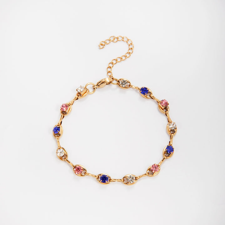 Elegant Gemstone Accent Link Bracelet Bowlift