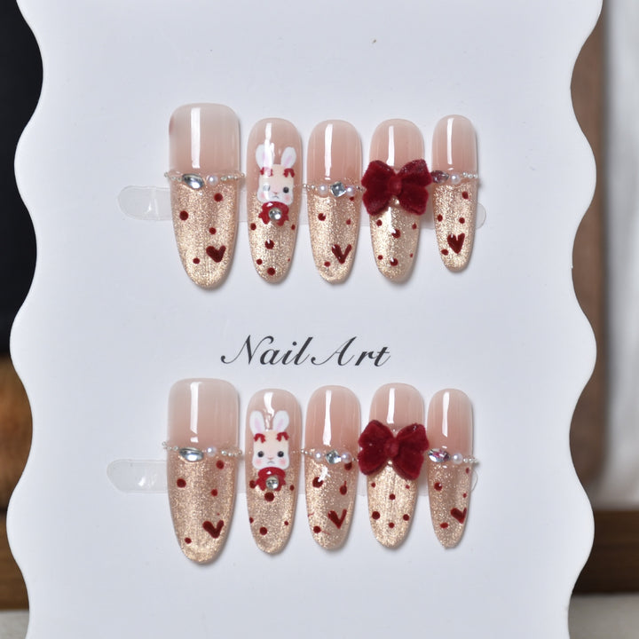Decorative Animal Print Press-On Nail Set Bowlift