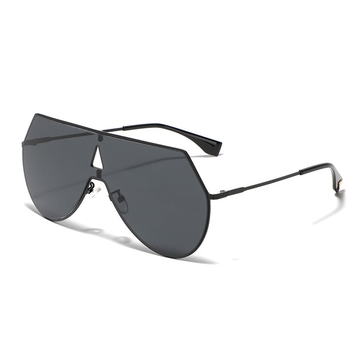 Women's futuristic oversized sunglasses with protective metal frame Bowlift