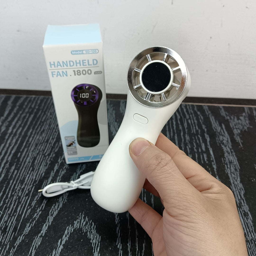 Unisex Handy portable fan with digital speed display Bowlift