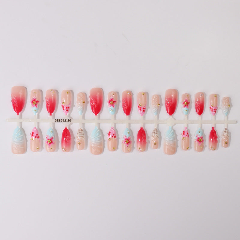Floral Design Acrylic Nail Tips Set Bowlift