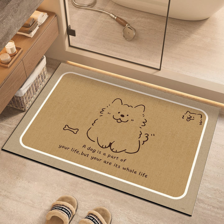Cute Cartoon Dog-Themed Bath Mat