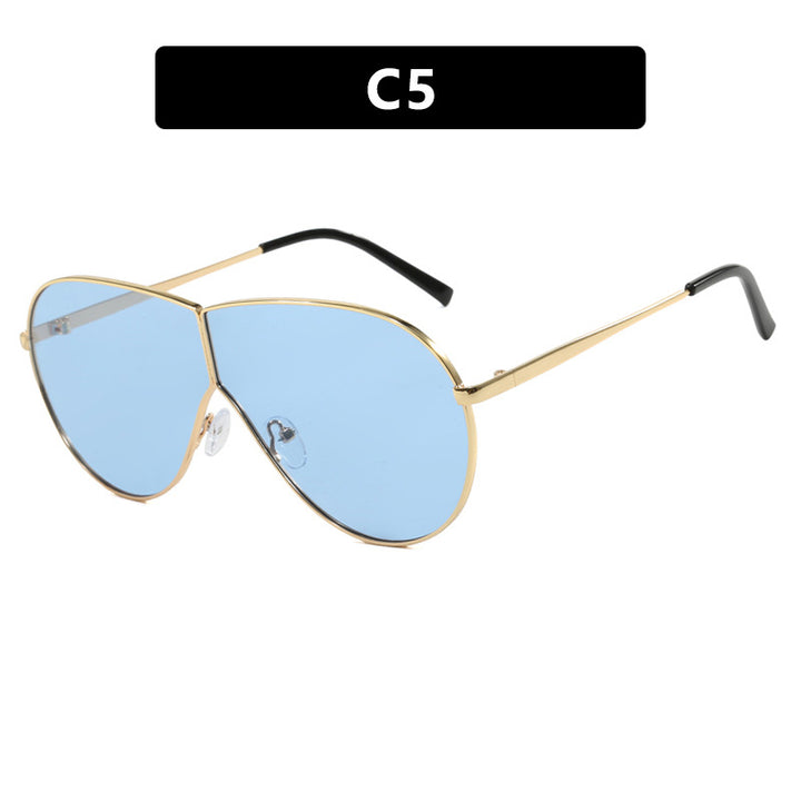 Women's pilot sunglasses with elegant golden frame and blue lenses Bowlift
