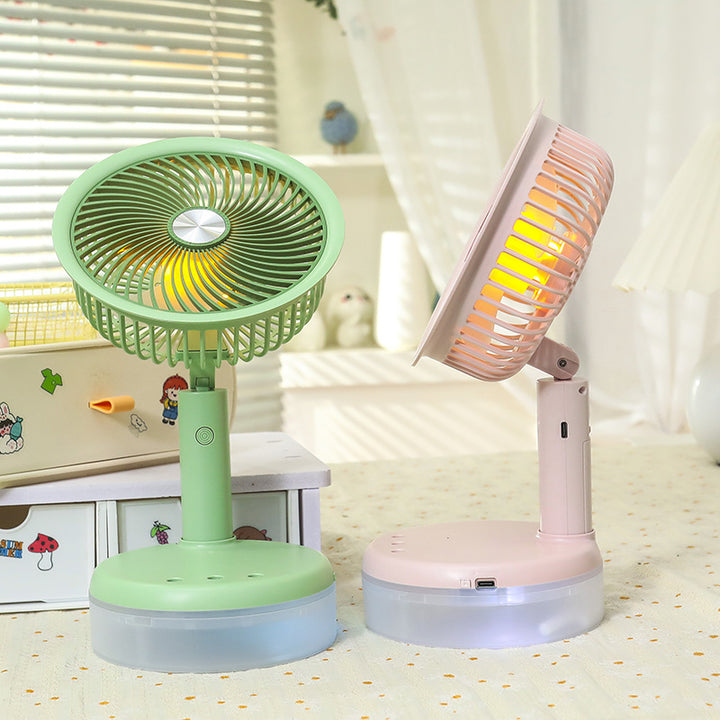 Women's Mini Table Fan with LED Lighting Bowlift