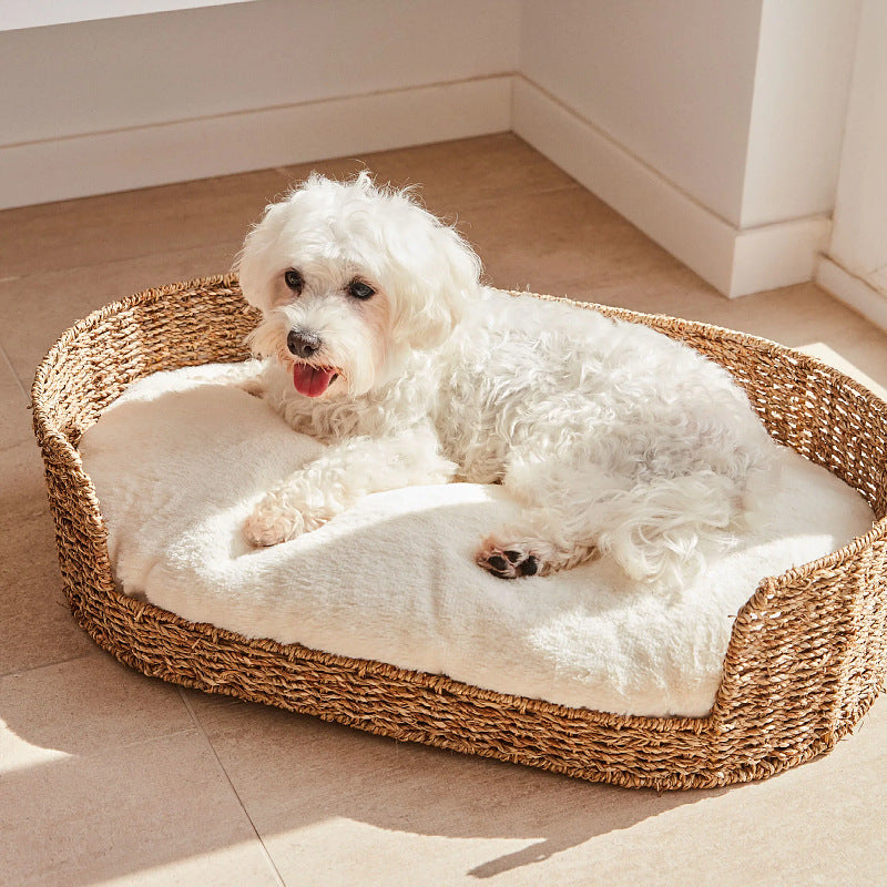 Cozy and stylish dog bed made of braided material Bowlift