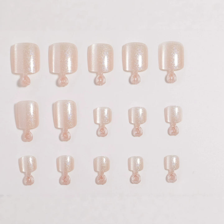 Premium Glittering Faux Gel Press-On Toes Bowlift