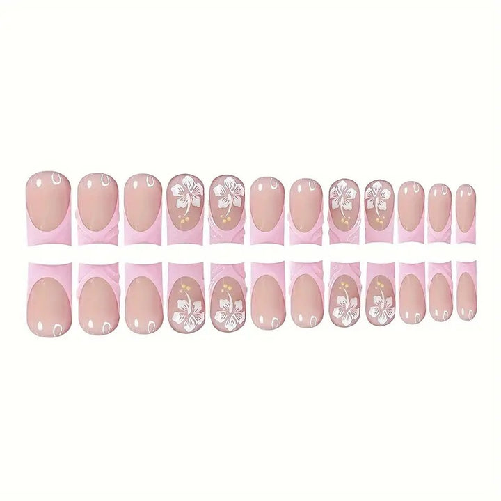 Elegant Floral Art Nail Enhancements Bowlift