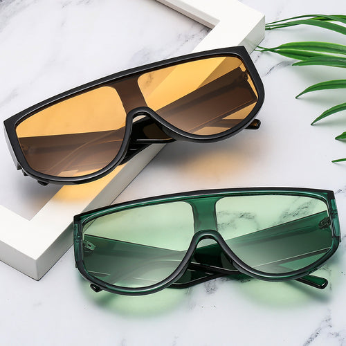 Women's fashion sunglasses with futuristic, transparent frame and large protection Bowlift
