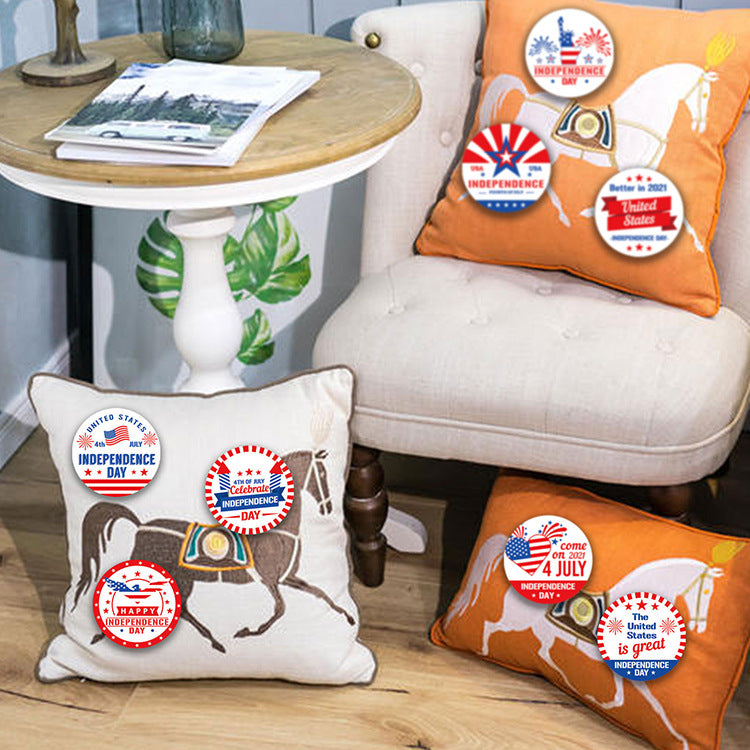 Unisex nan rundes self-adhesive motif sticker set patriotic star pattern weatherproof multiple design Bowlift