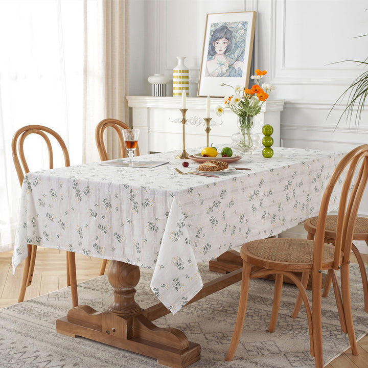 Floral Embroidered Tablecloth