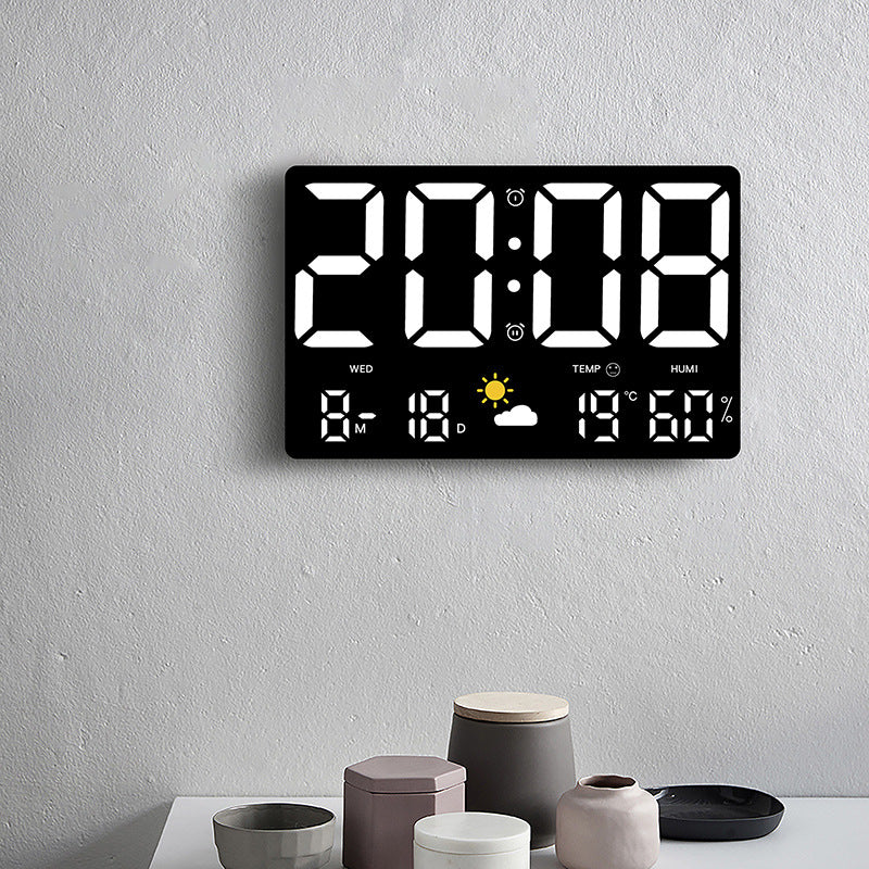 Digital wall decoration clock with temperature and humidity display Bowlift