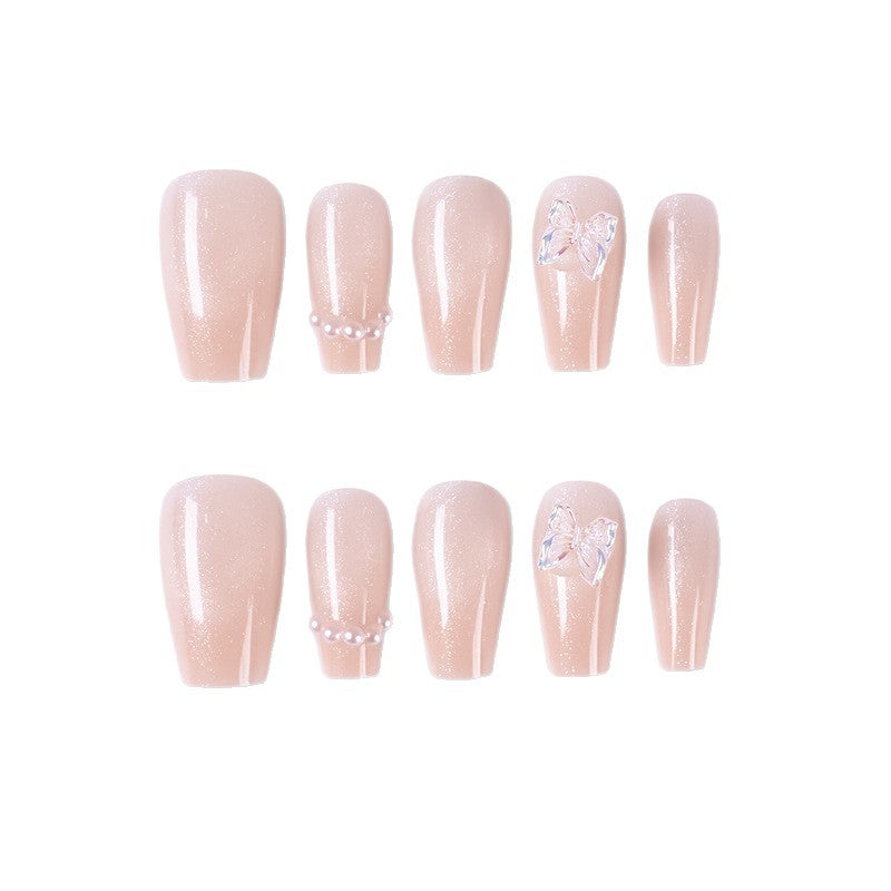 Artistic Character-Embossed Press-On Nail Set Bowlift