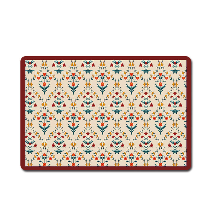Vintage Floral Pattern Bath Mat Bowlift
