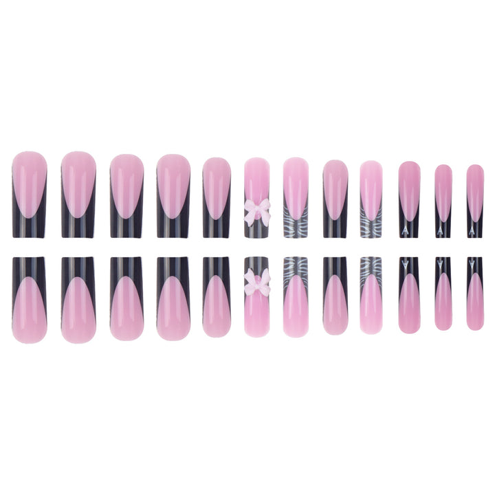 Stylish Artistic Press-On Nails with 3D Bow Design Bowlift