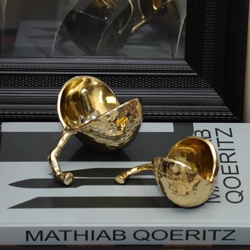 Elegant Polished Gold Decorative Bowl