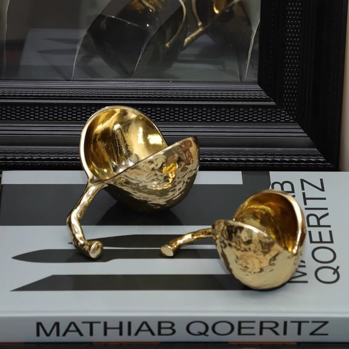 Elegant Polished Gold Decorative Bowl
