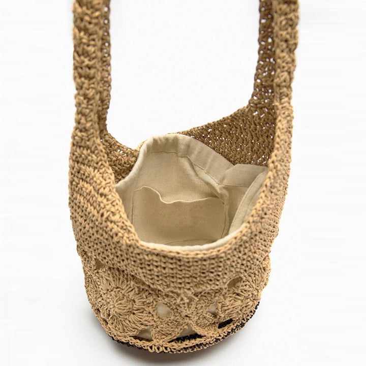 Crocheted Shoulder Bag with Floral Design Bowlift