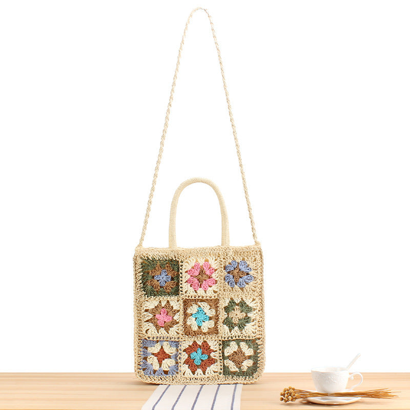 Hand-knotted tote bag with floral inspiration design Bowlift