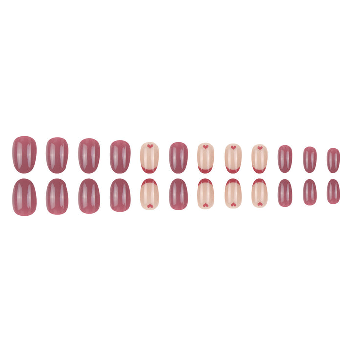 Creative Heart-Design Press-On Nails Bowlift
