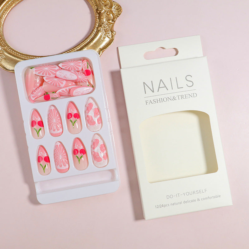 Premium Press-On Nail Set with Decorative Accents Bowlift