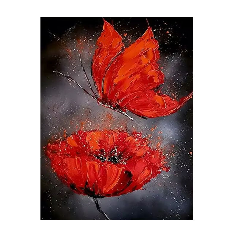 Abstract Floral Butterfly Canvas Art