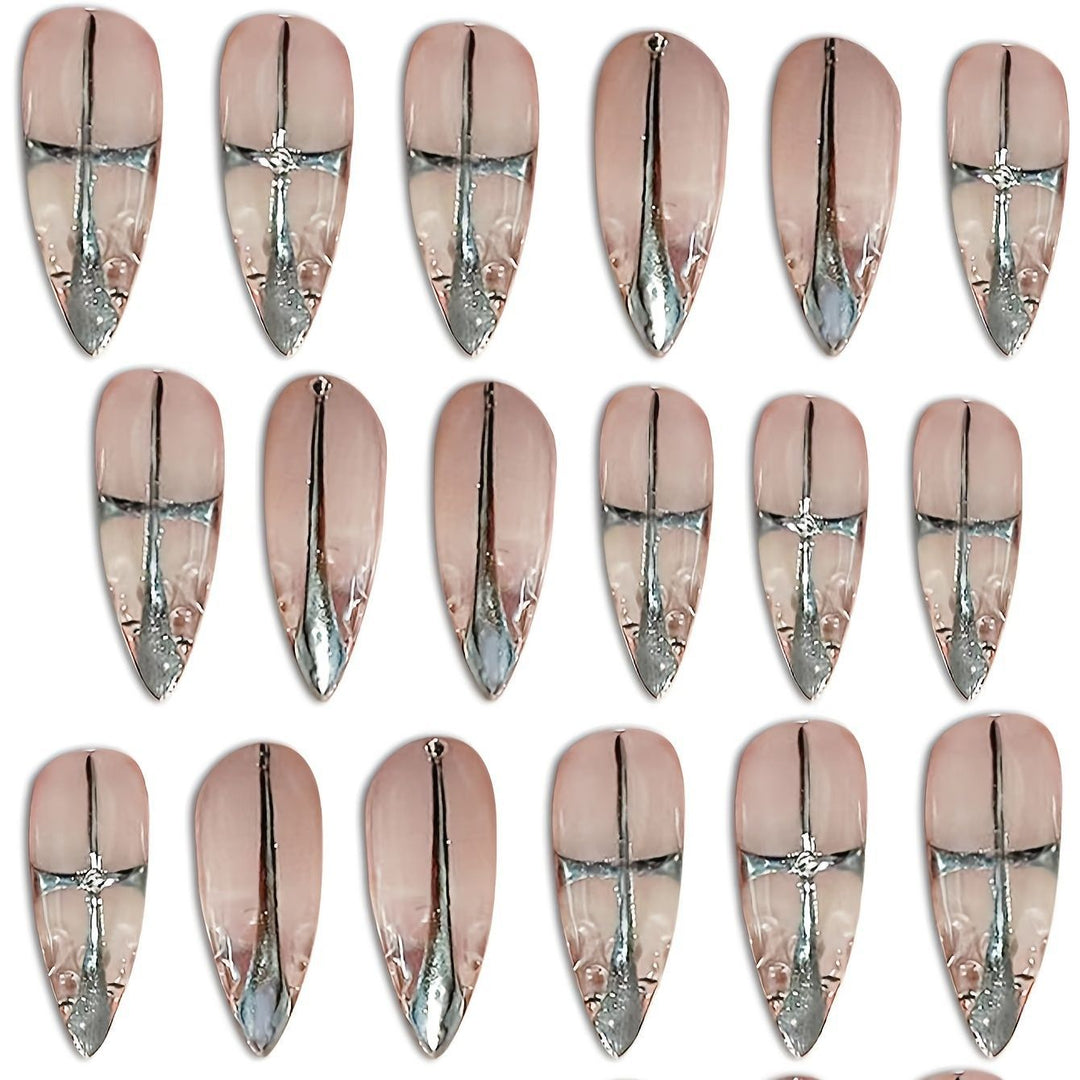 Elegant Stiletto Press-On Nail Set Bowlift