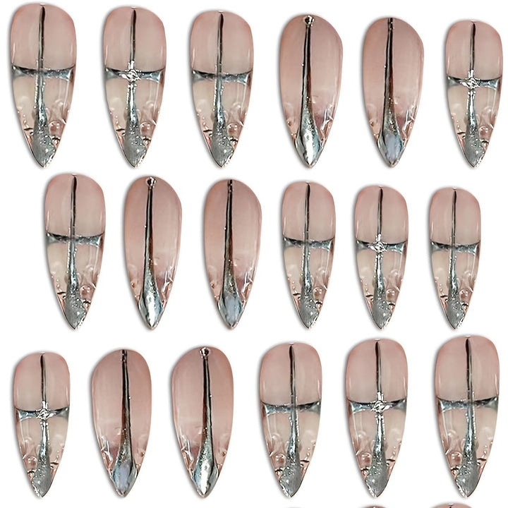 Elegant Stiletto Press-On Nail Set Bowlift