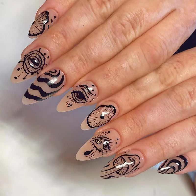 Artful nails with abstract design Bowlift
