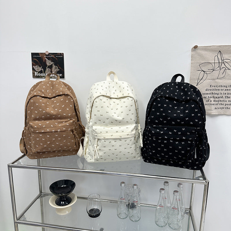 Playful Corduroy Backpack Bowlift