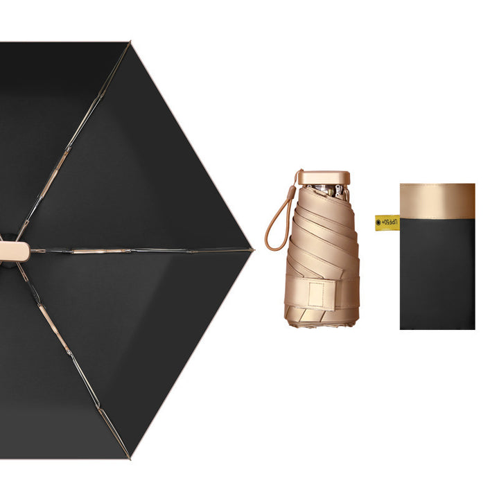 Ladies compact folding umbrella with innovative carrying system Bowlift