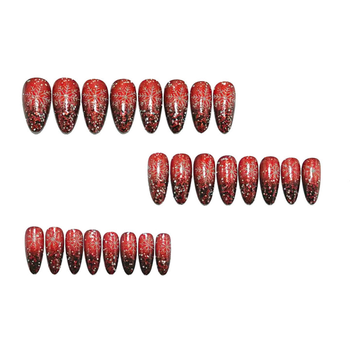 Glittering artificial nails with winter design Bowlift