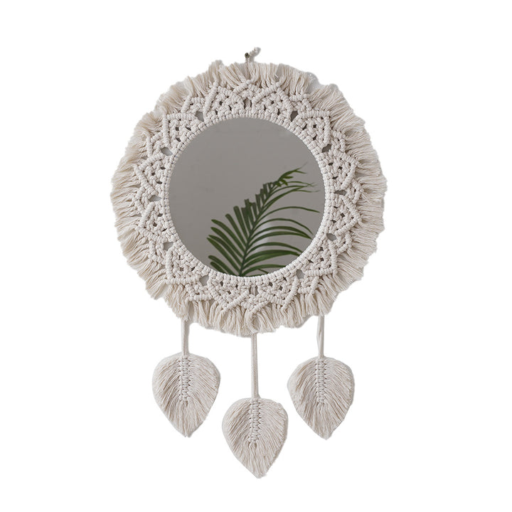 Decorative Macramé Round Wall Mirror Bowlift