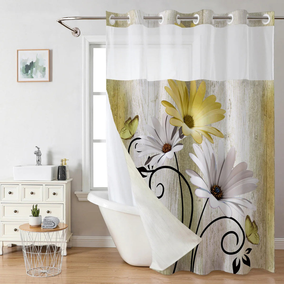 Artistic Floral Shower Curtain Bowlift