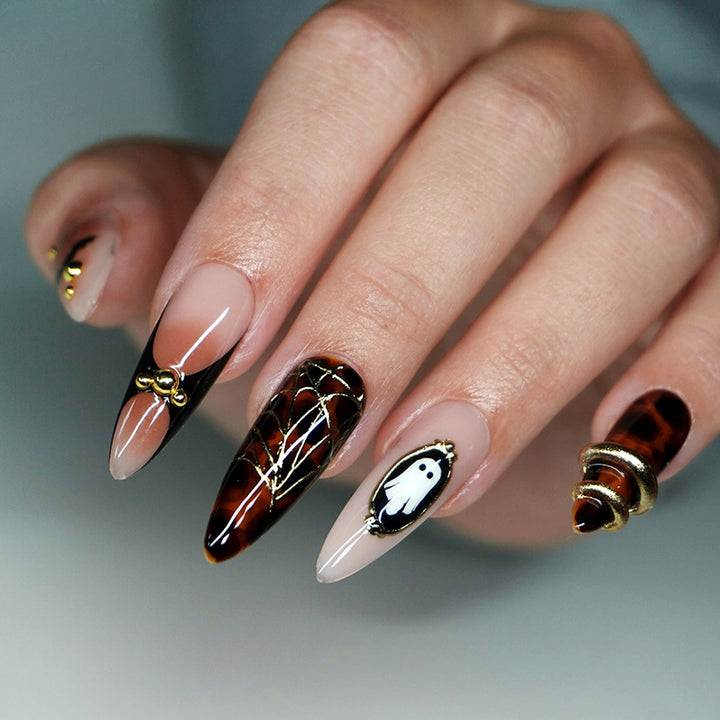 Artistic Stiletto Press-On Nail Art Bowlift
