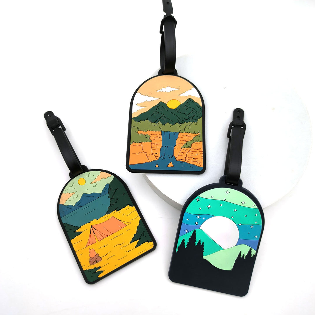 illustrated scenic silicone luggage tag Bowlift