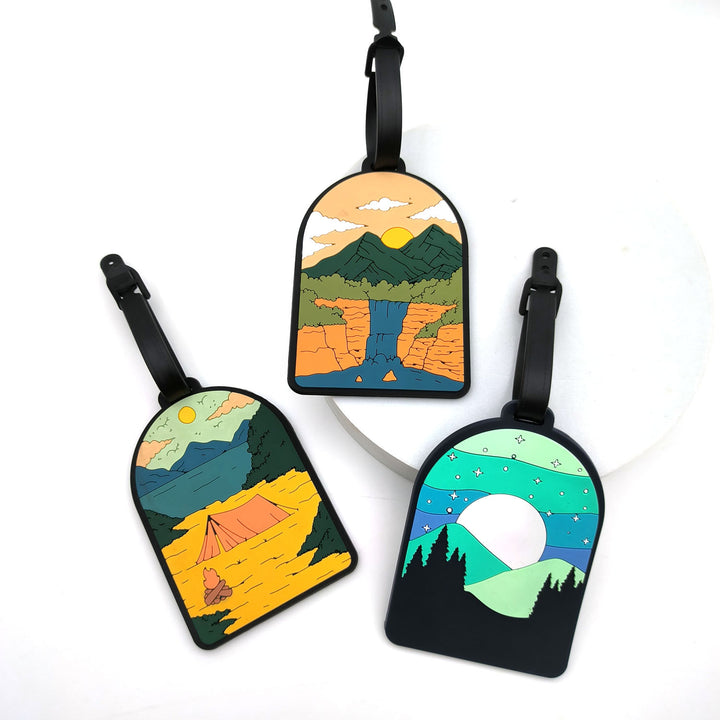 illustrated scenic silicone luggage tag Bowlift