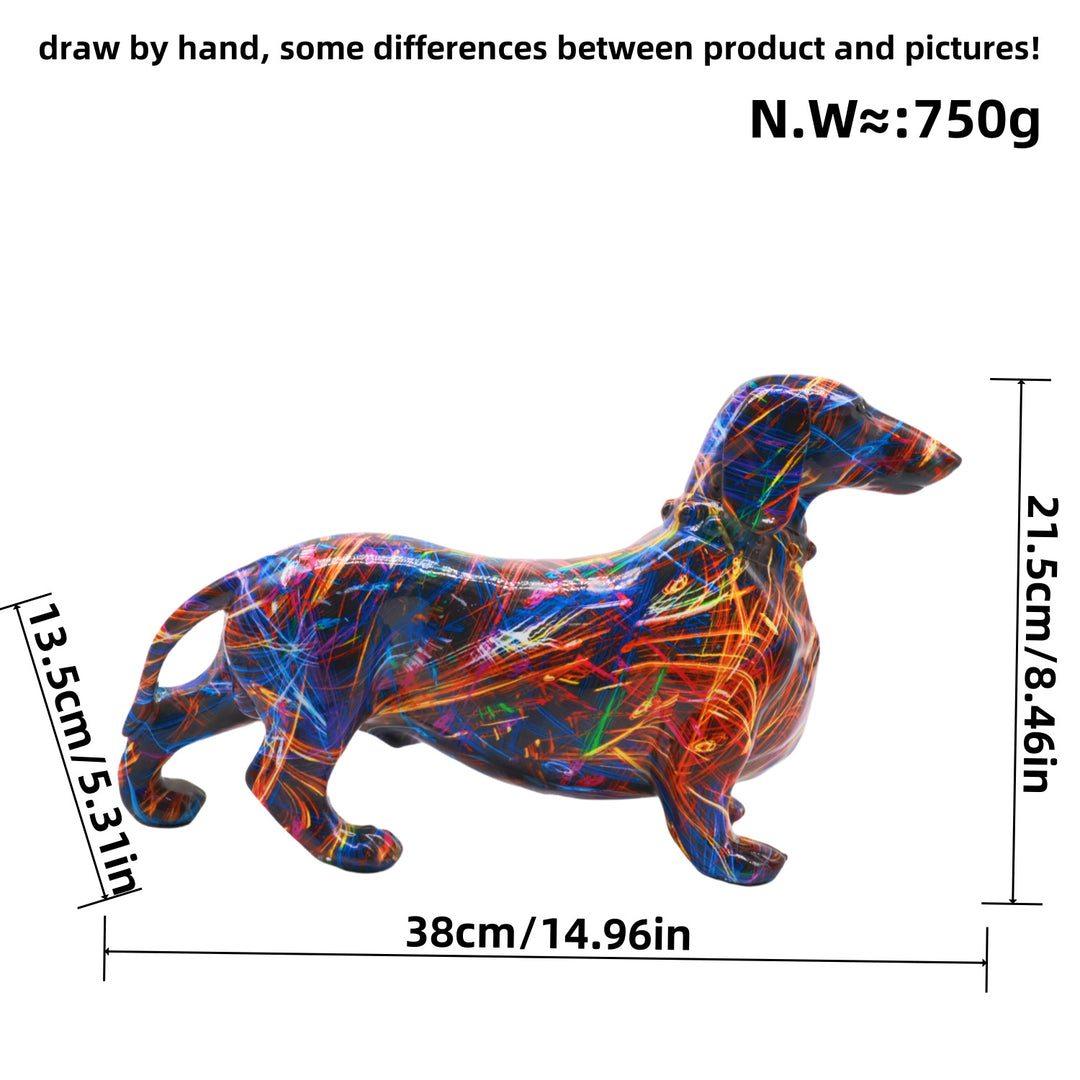 Colorful decoration figure of a dachshund in graffiti style Bowlift
