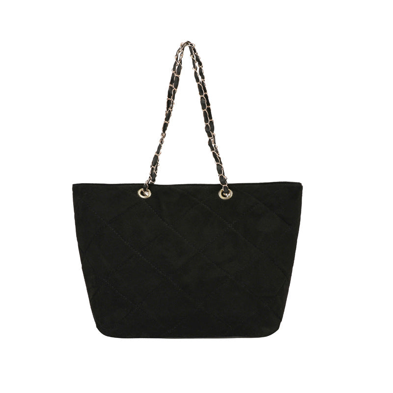 WoQuilted Suede Shopping Tote Bowlift