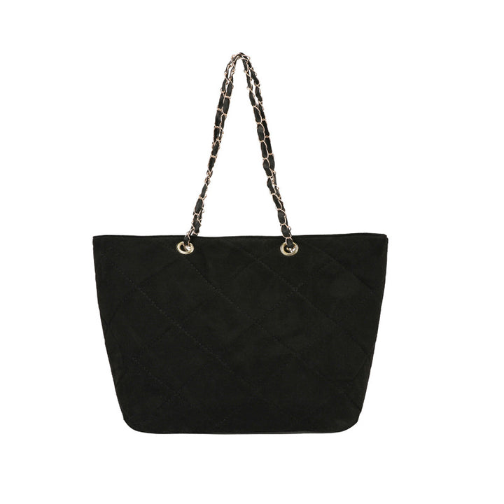 WoQuilted Suede Shopping Tote Bowlift