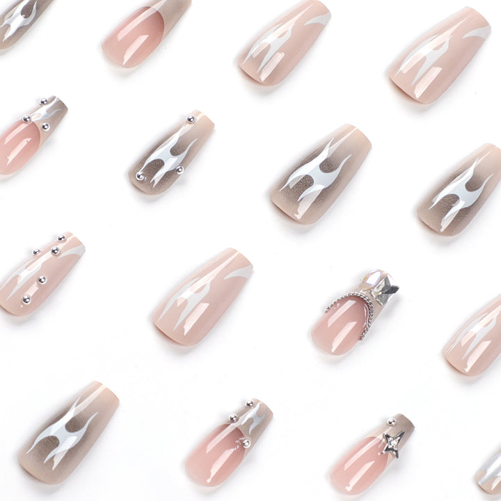 Artful nail extensions with trendy shine and design Bowlift