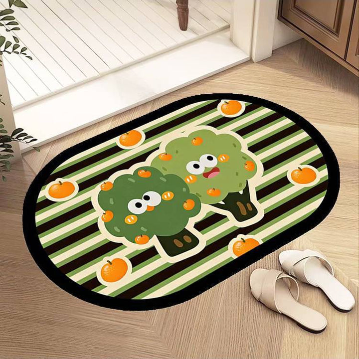Playful Cartoon Grape-Themed Area Rug