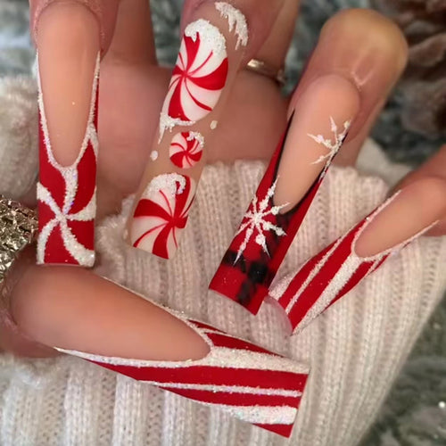 Holiday-Themed Stiletto Nail Art Extensions Bowlift